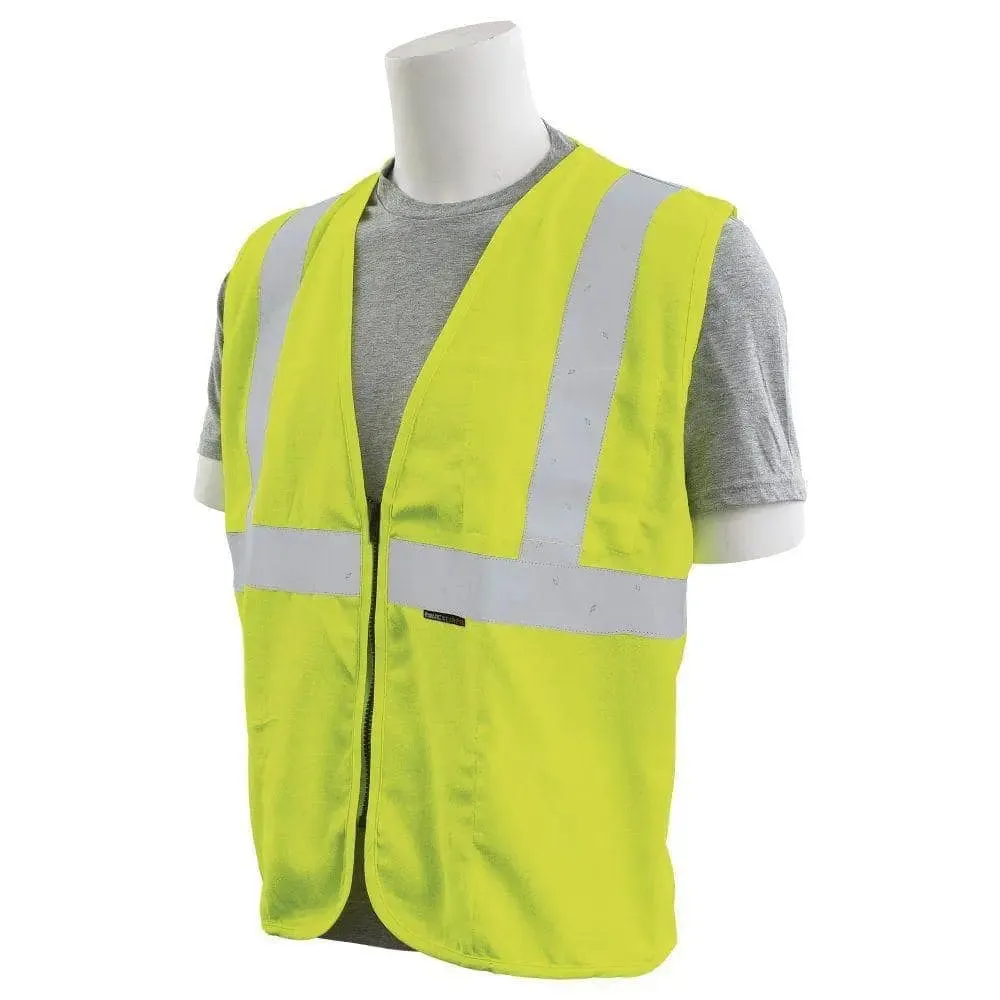 ERB - Class 2 Inherently Flame Resistant Safety Vest, Hi Vis Lime