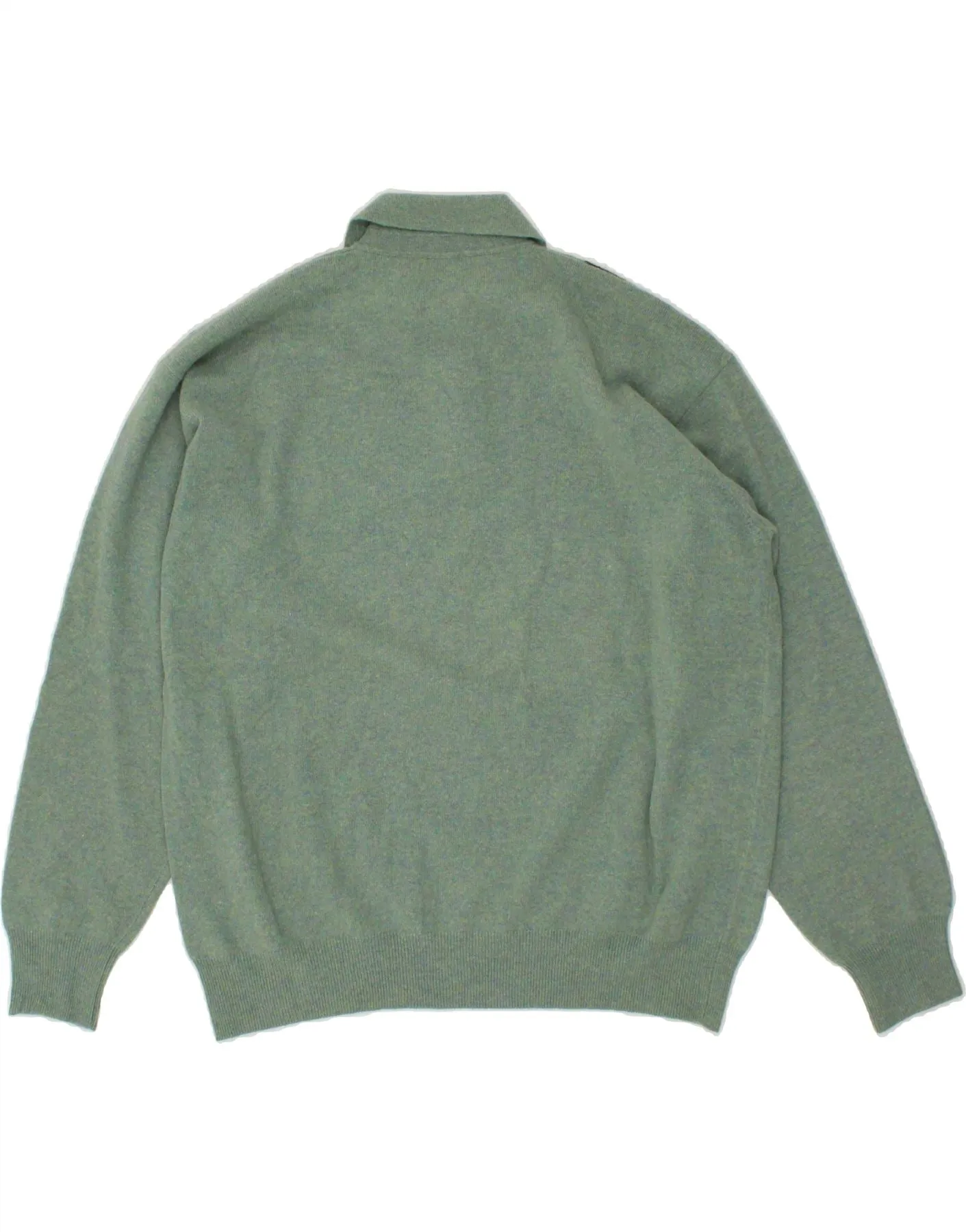 ERMENEGILDO ZEGNA Mens Polo Neck Jumper Sweater IT 50 Medium Green