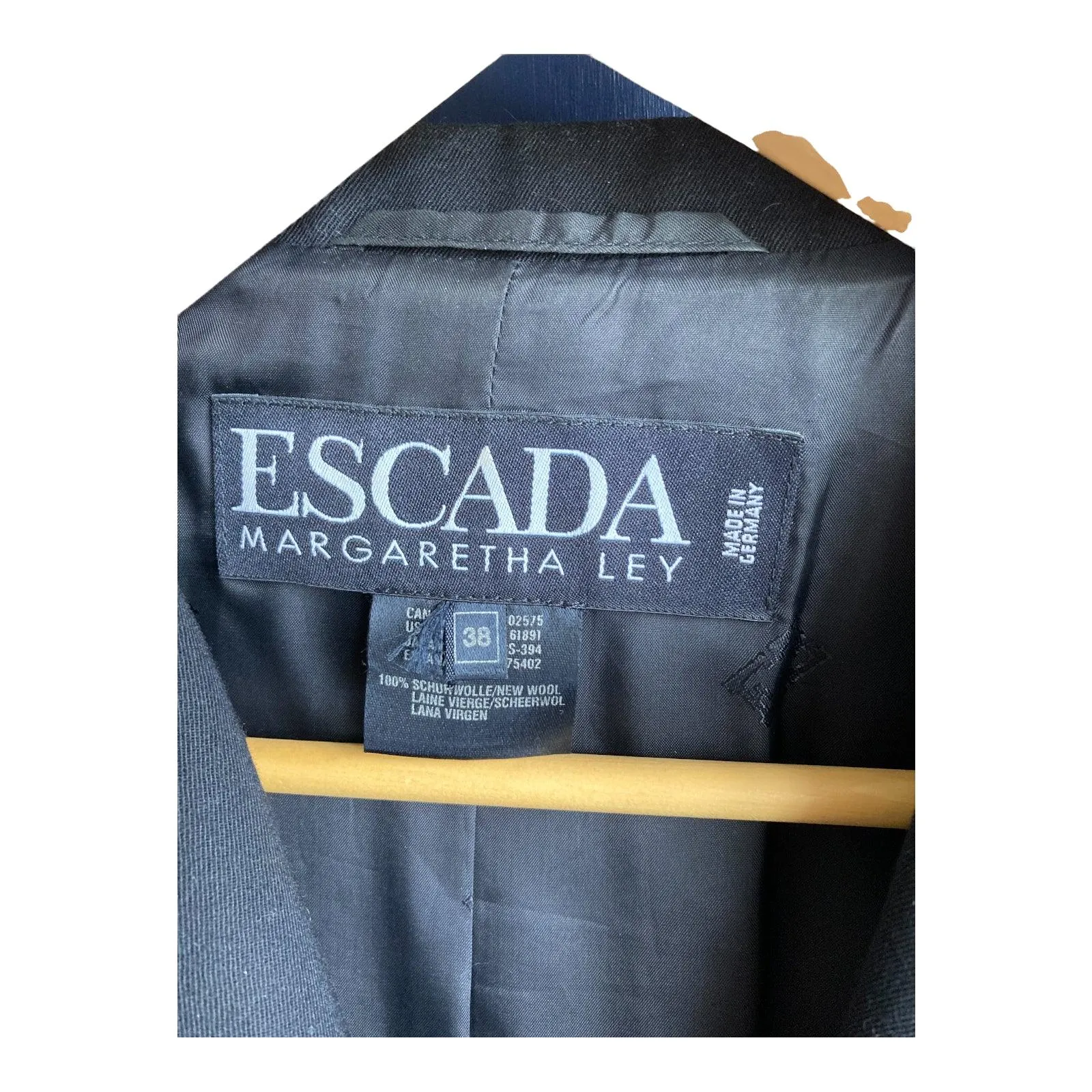 Escada Margaretha Ley Wool Navy Blazer UK Size 10