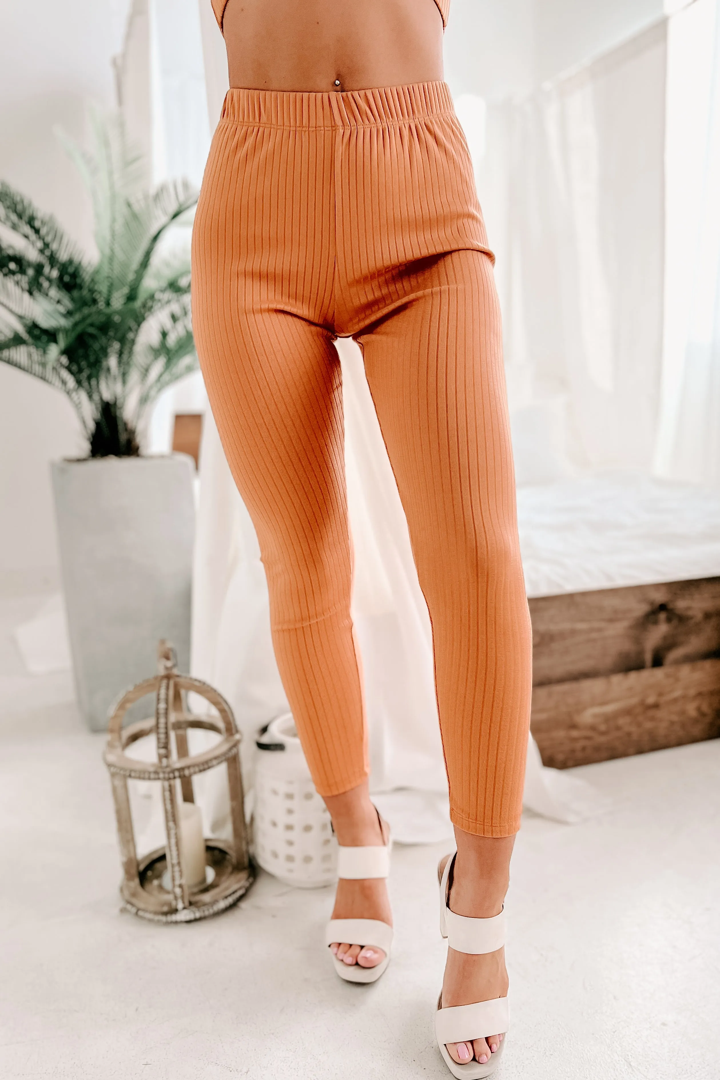 Everything And More Ribbed 3-Piece Set (Apricot)