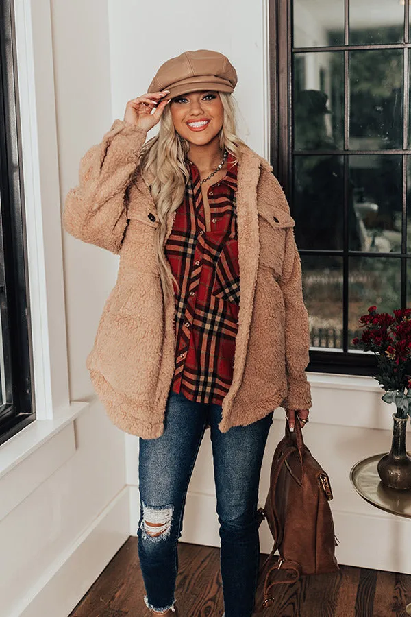 Extra Snuggles Sherpa Jacket In Iced Latte