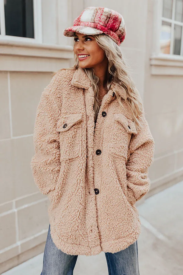 Extra Snuggles Sherpa Jacket In Iced Latte