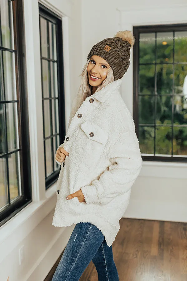 Extra Snuggles Sherpa Jacket In Ivory