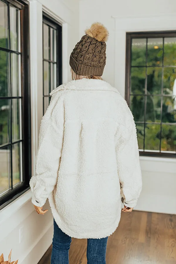 Extra Snuggles Sherpa Jacket In Ivory