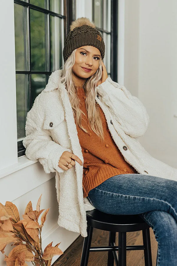 Extra Snuggles Sherpa Jacket In Ivory