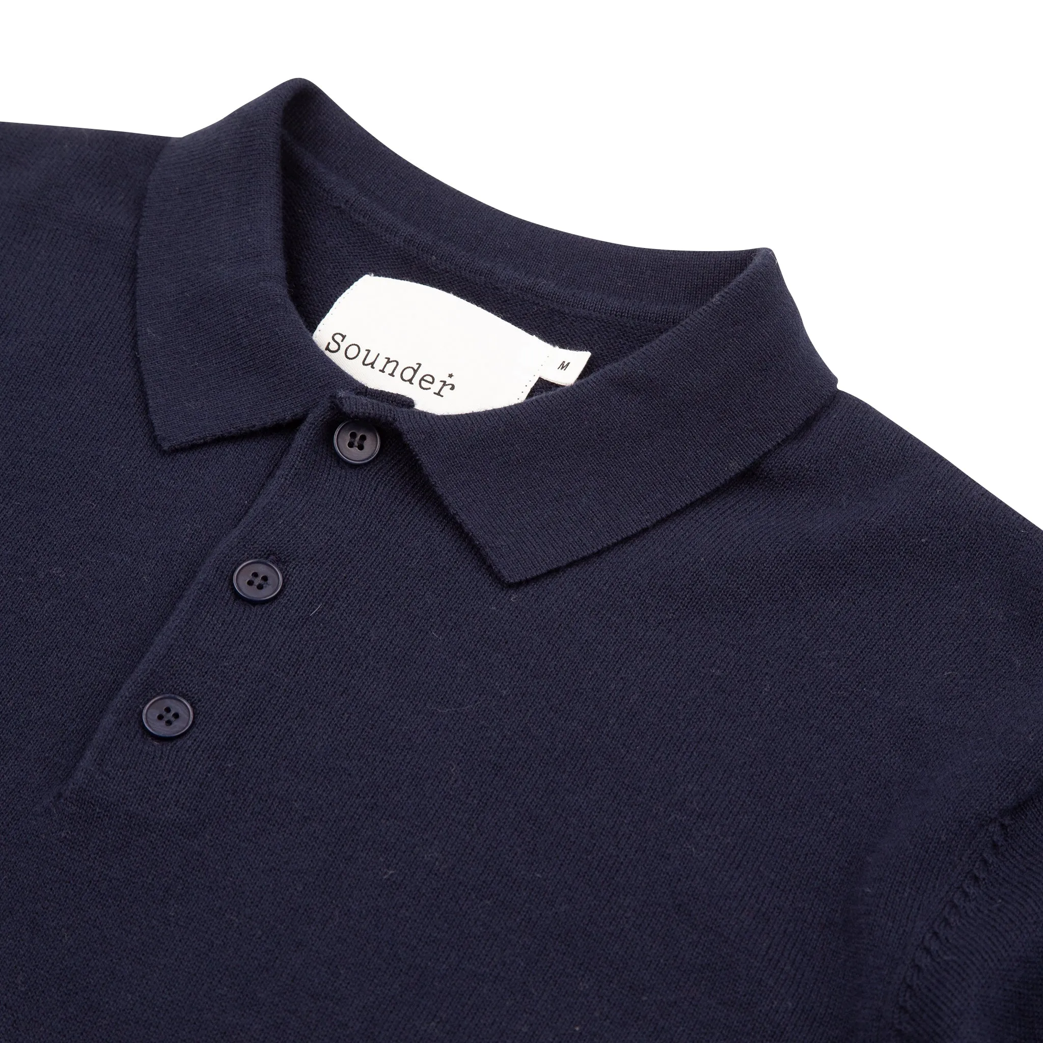 Fine Cut Knitted Polo - Deep Navy