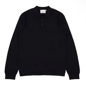 Fine Cut Knitted Polo - Deep Navy