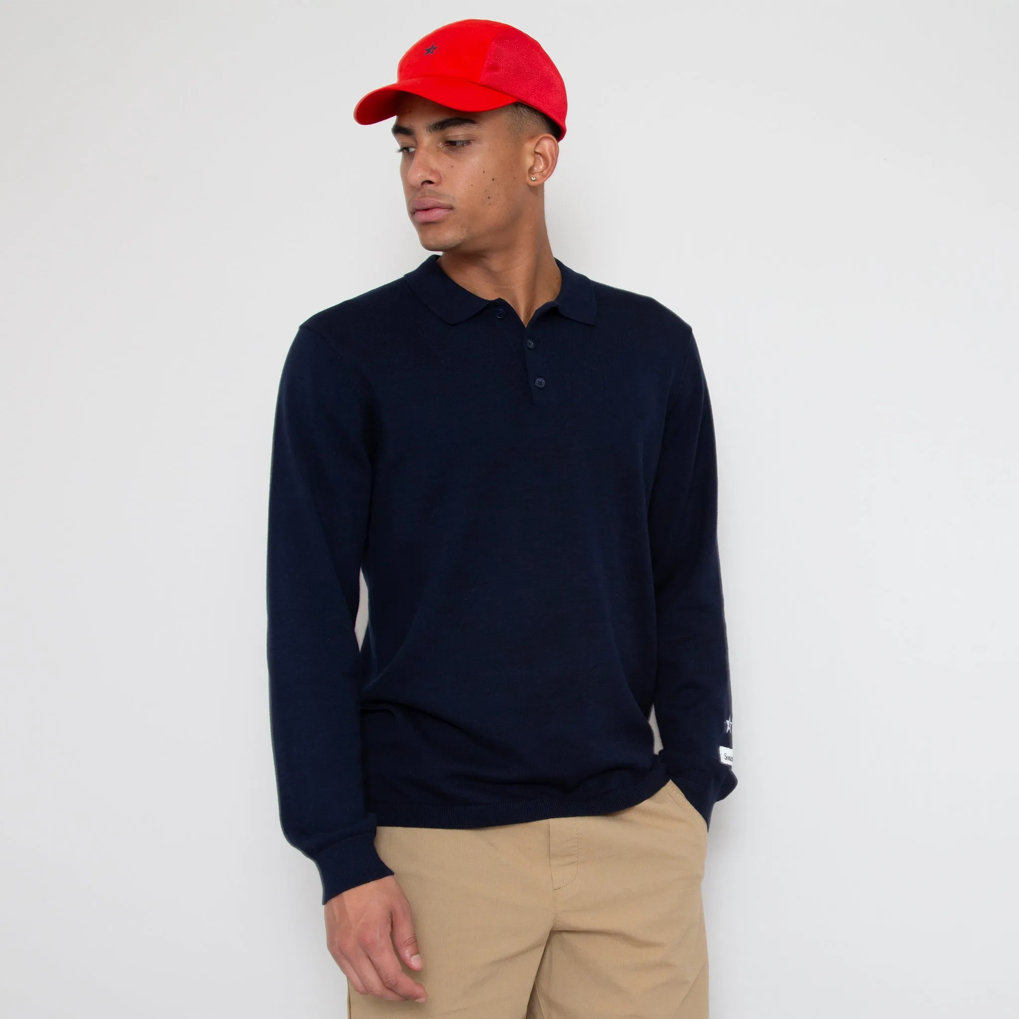 Fine Cut Knitted Polo - Deep Navy