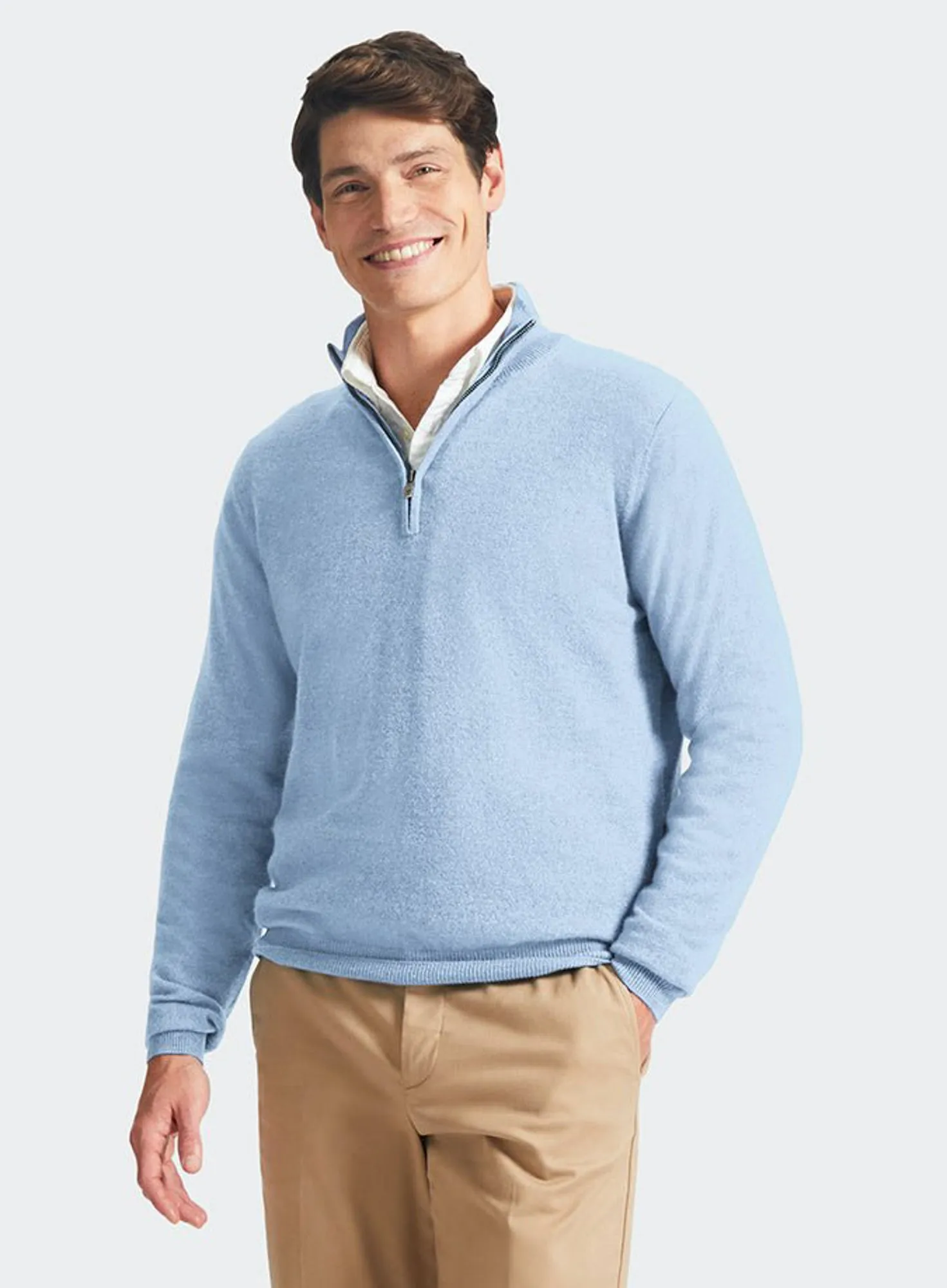 Fleece Mockneck Zipper - LT Blue