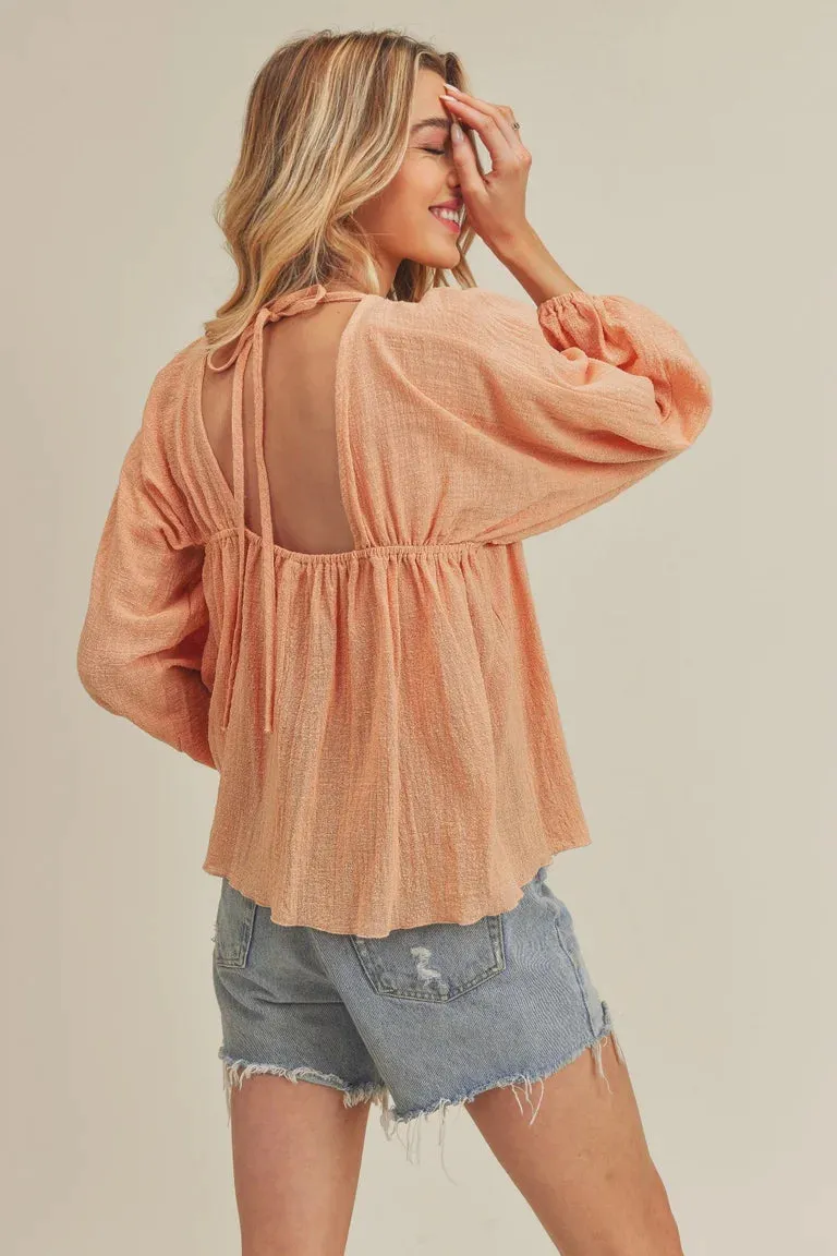 Flowy Top with Puff Sleeves