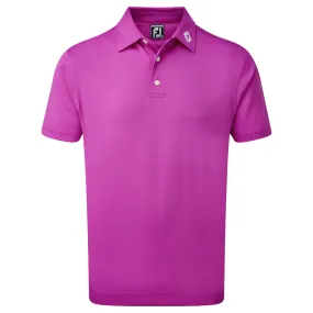 FootJoy Stretch Pique Solid Colour Polo Shirt - Mulberry/White