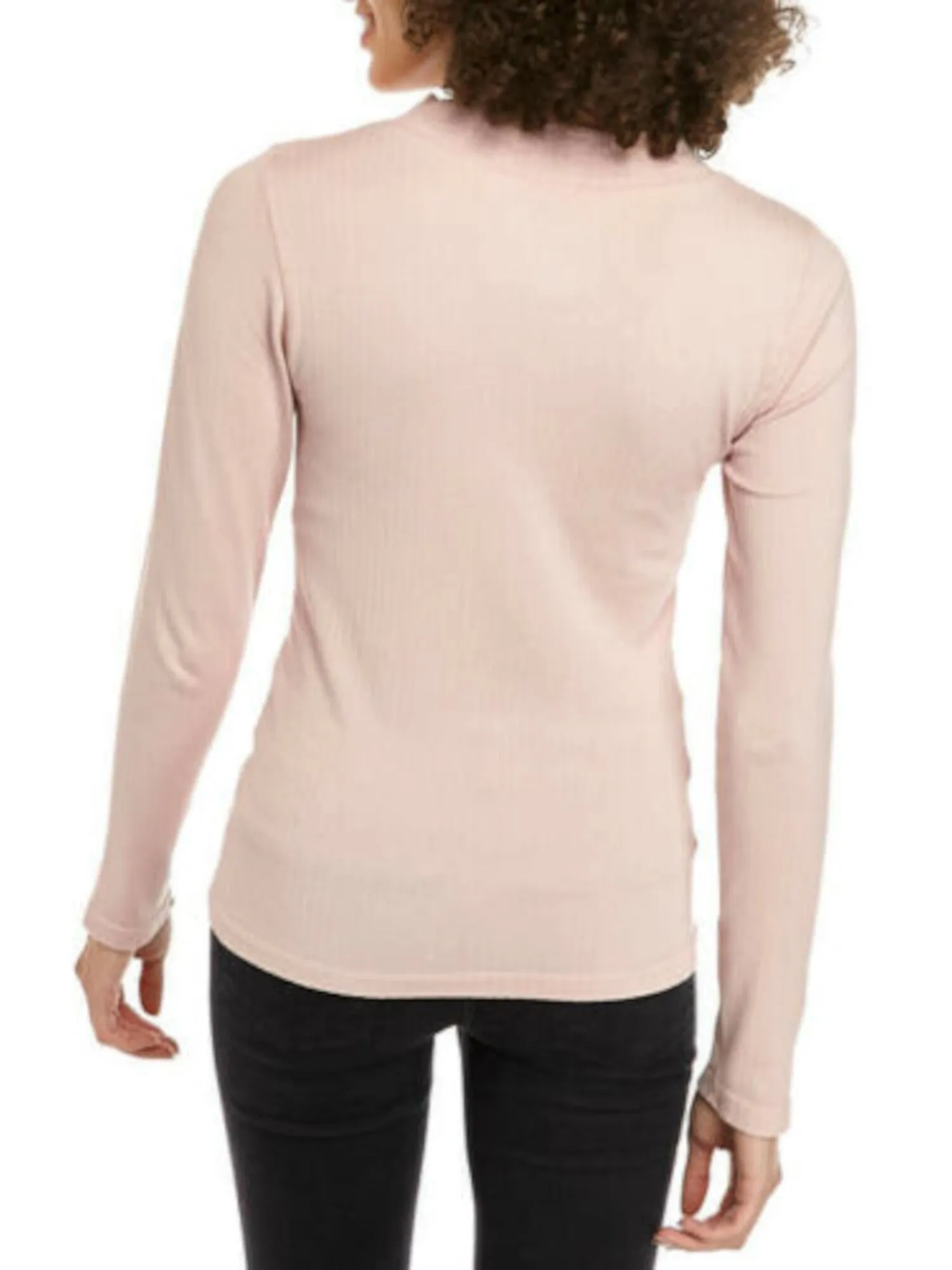 Free People Women's Long Sleeve Turtle Neck T-Shirt Blush Size X-Small