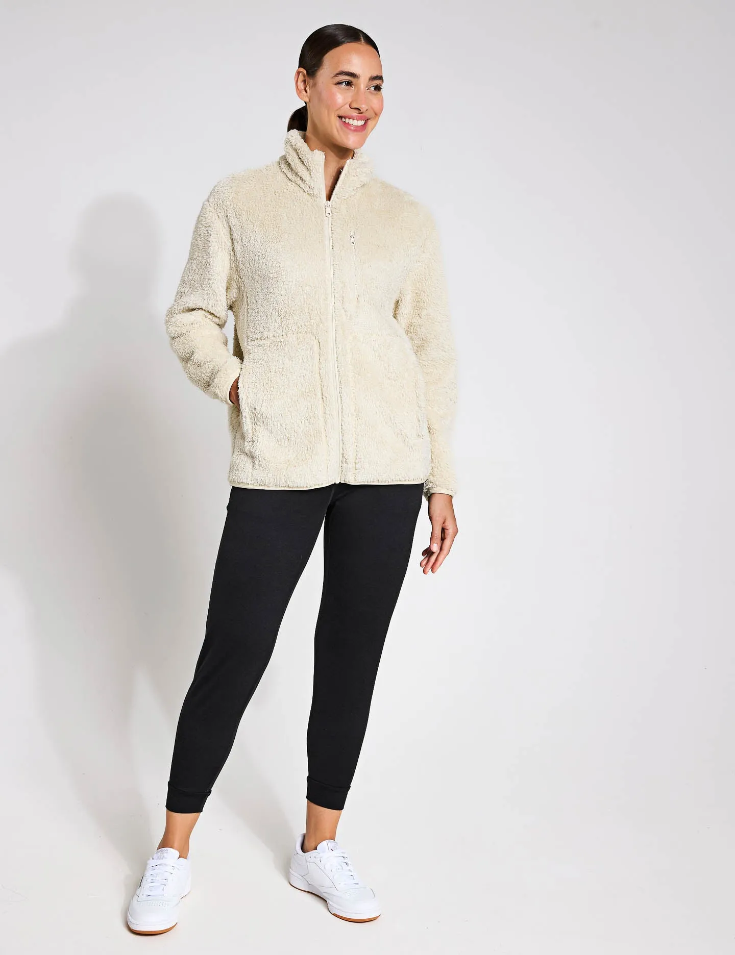 Full-Zip Sherpa Jacket - Sandstone