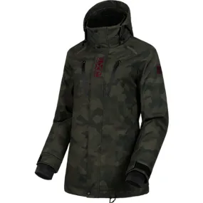 FXR Womens Aerial Snowmobile Jacket Army Camo/Merlot Green