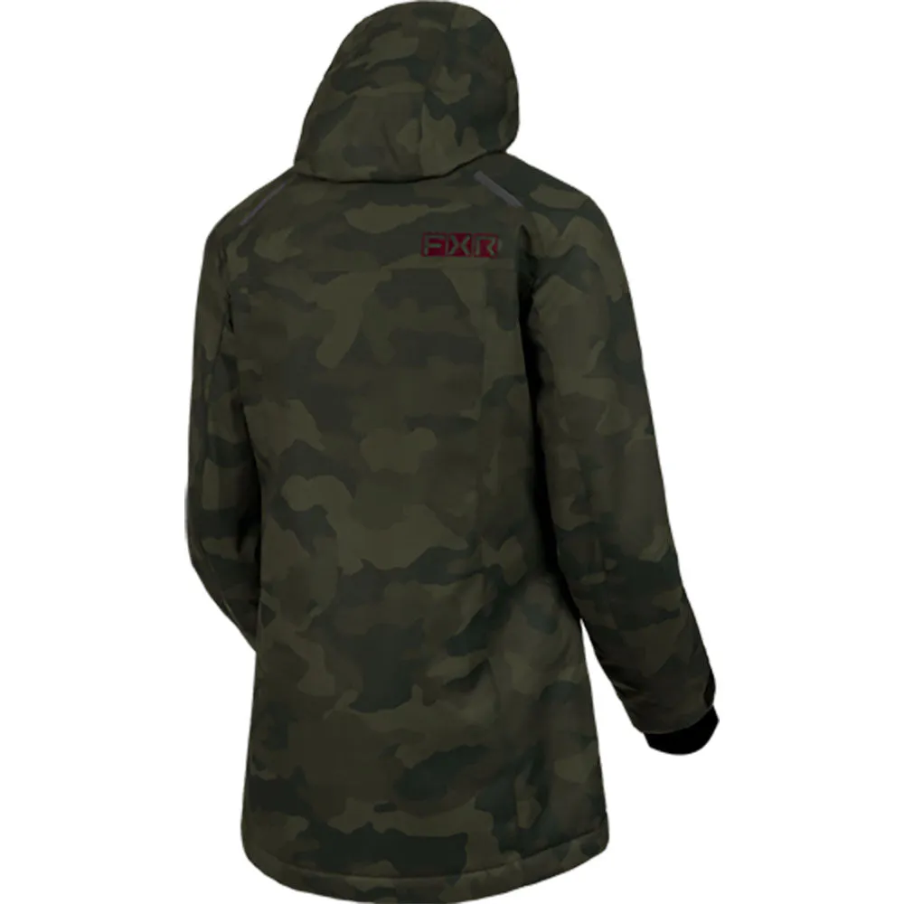 FXR Womens Aerial Snowmobile Jacket Army Camo/Merlot Green