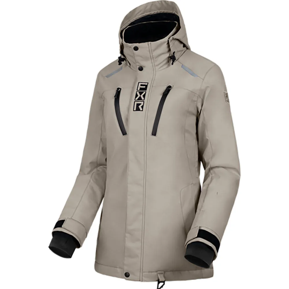 FXR Womens Aerial Snowmobile Jacket Stone/Black Grey