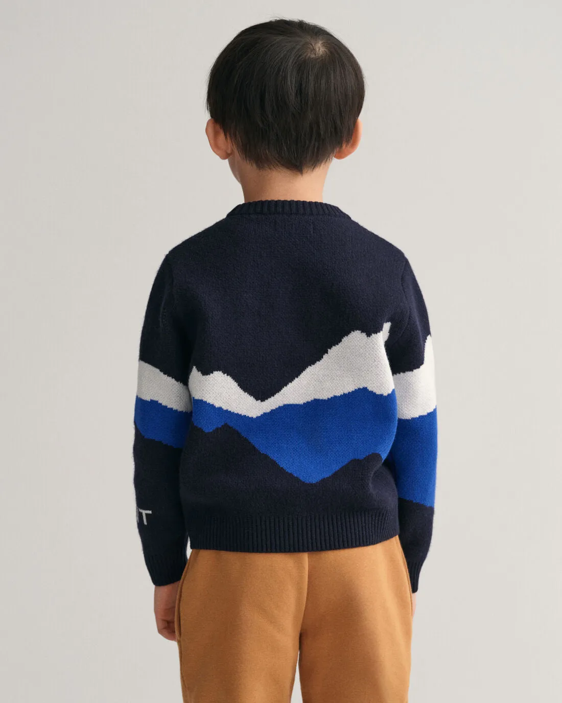 Gant Boys Self Design Round Neck Full Sleeves Sweater