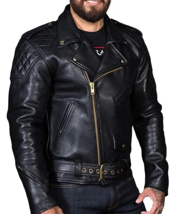 Gay Motorcycle Cop Leather Jacket Black