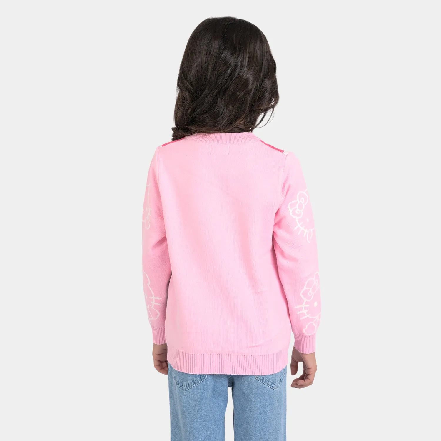 Girls Knitted Sweater Character- Pink