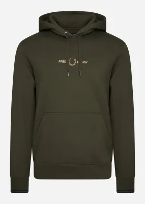 Graphic hooded sweatshirt - hunting green