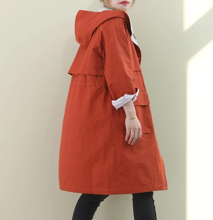 Hooded Loose Short Casual Coat A line Parka Plus Size Coat Jacket