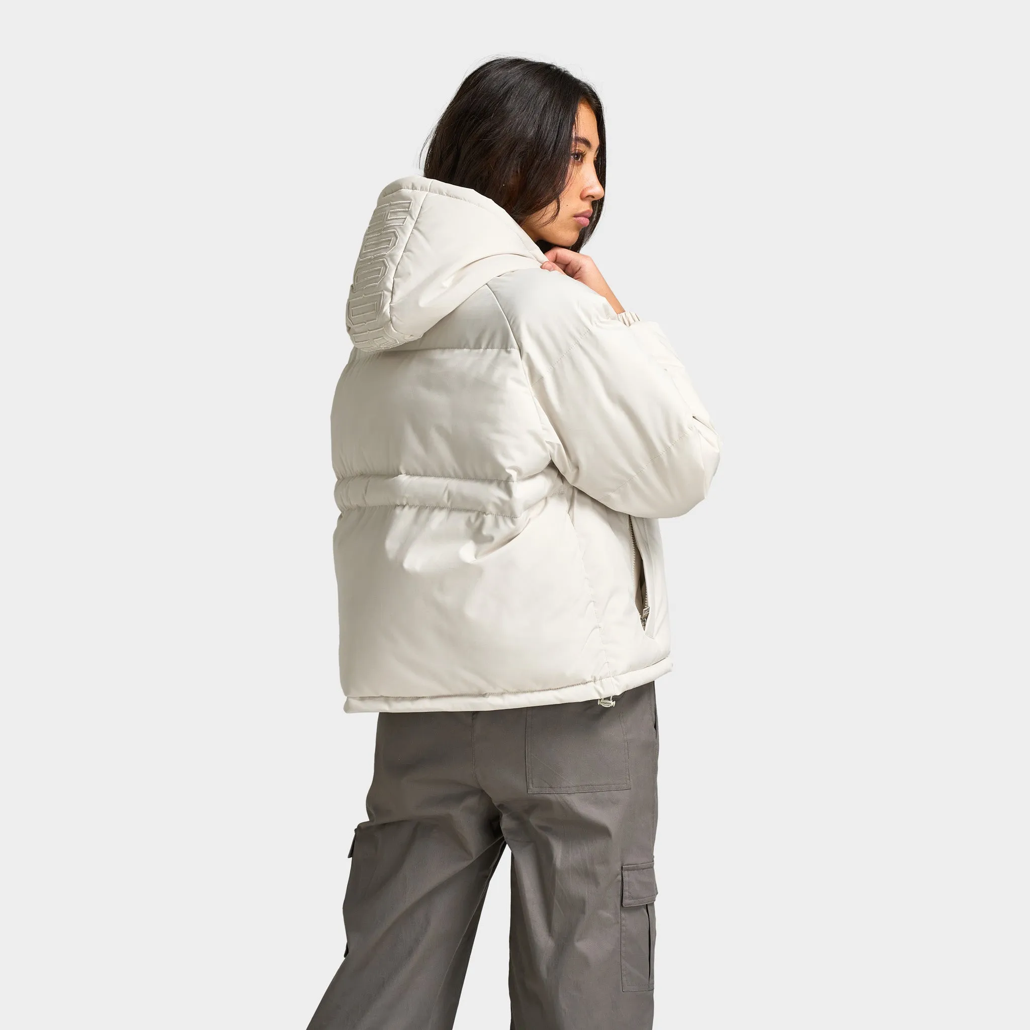 Hoodrich Women's Lara Puffer Jacket Bone White / Silver