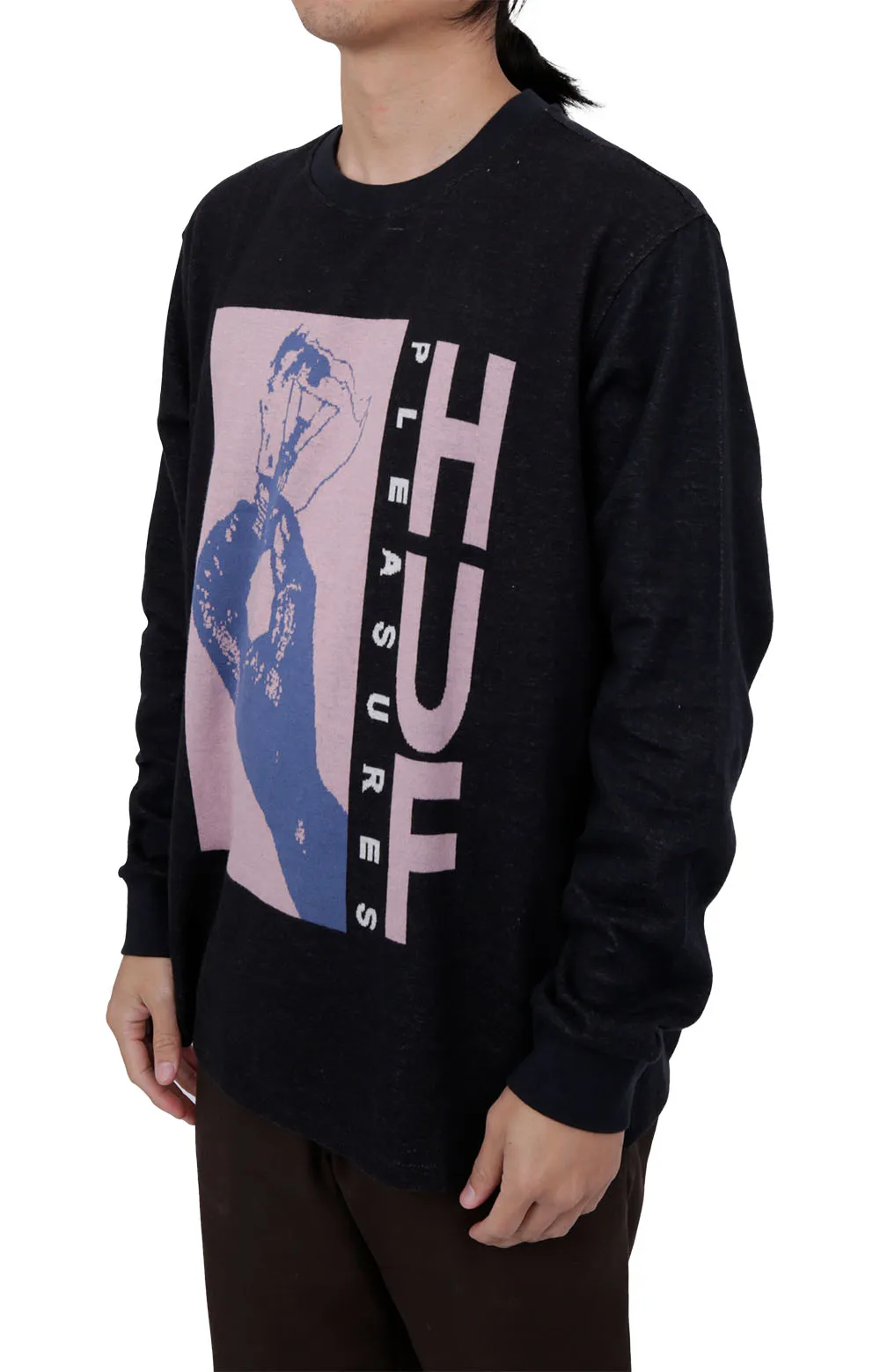 HUF x Pleasures Nostalgic Light-Up Jacquard Long Sleeve Sweater - Black