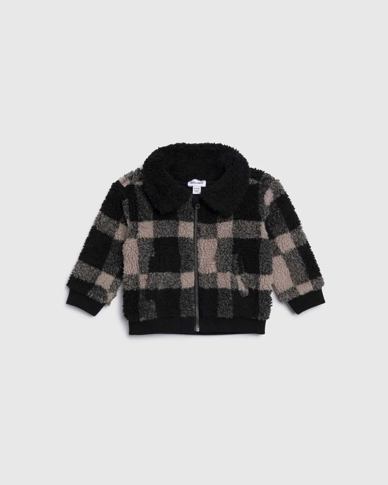 Infant Boy Fuzzy Plaid Bomber