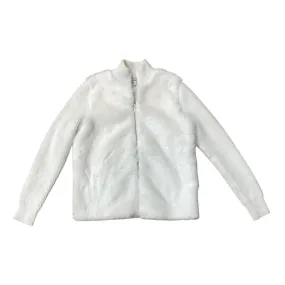 Jacket Faux Fur & Sherpa By Liz Claiborne In White, Size: S