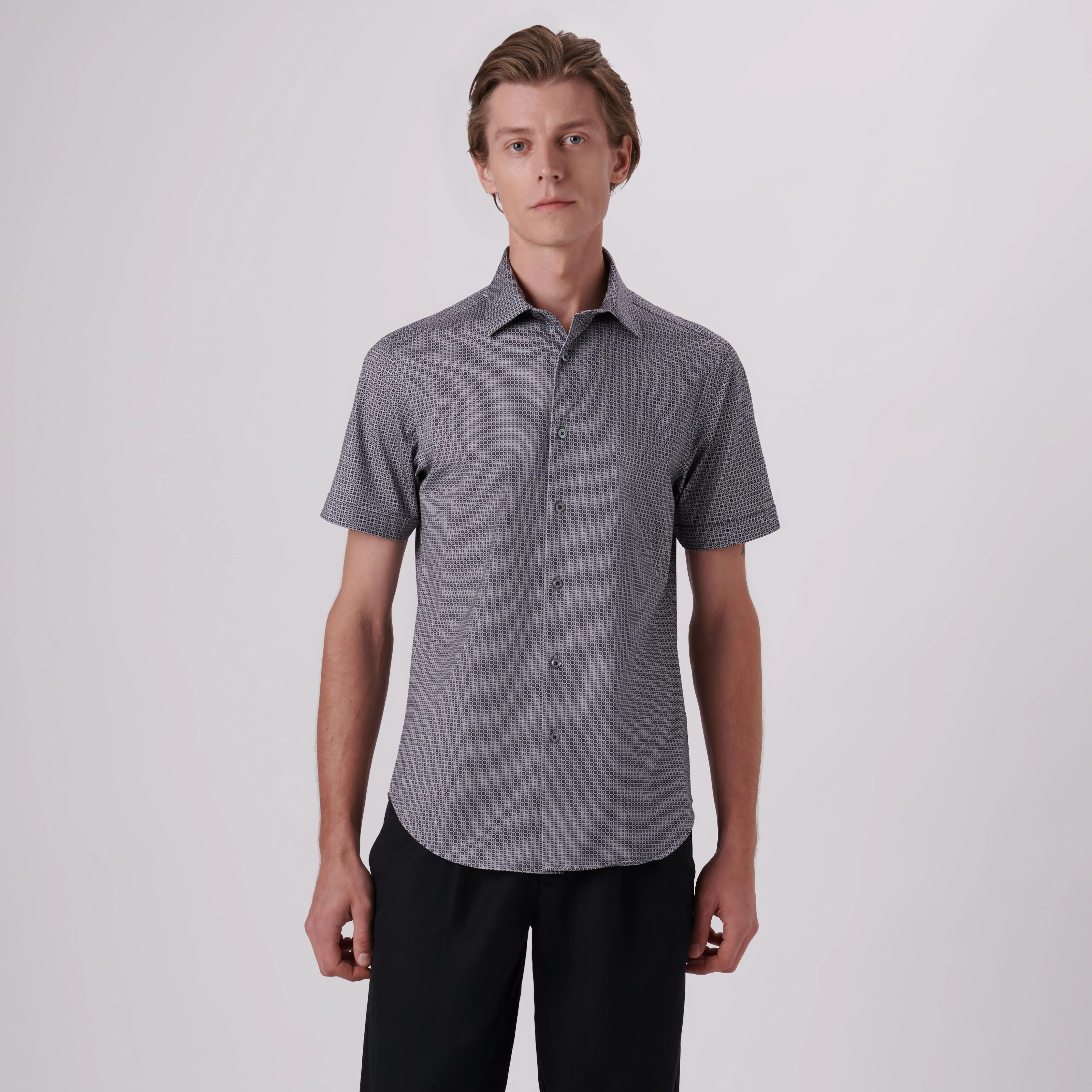 James Geometric Print OoohCotton Short Sleeve Shirt