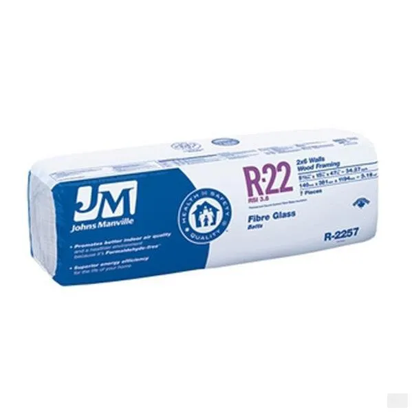 Johns Manville Fiberglass Insulation R-22 15" x 47" x 5.5"; 48.96 sq.ft