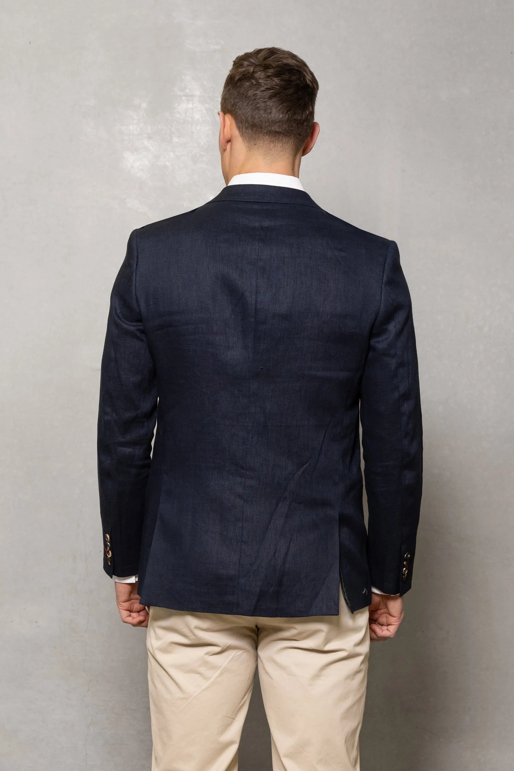 Johnson Linen Blazer: Thunderstorm