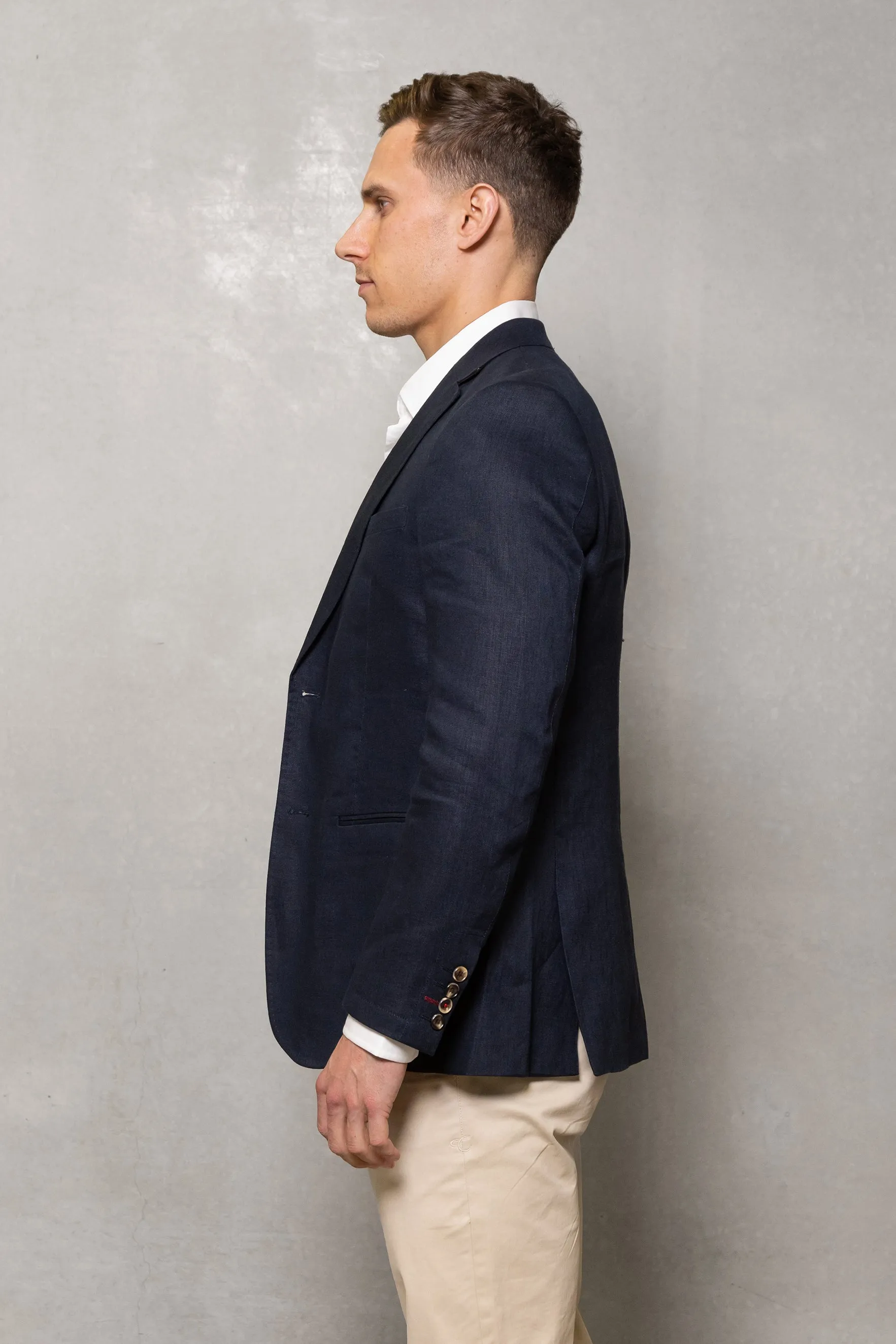 Johnson Linen Blazer: Thunderstorm