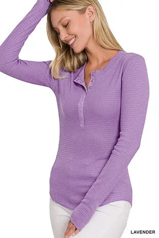 Karmen Waffle Snap Button Sweater