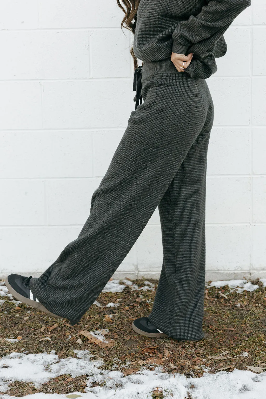 Kaydee Sweater Pants-Heathered Charcoal