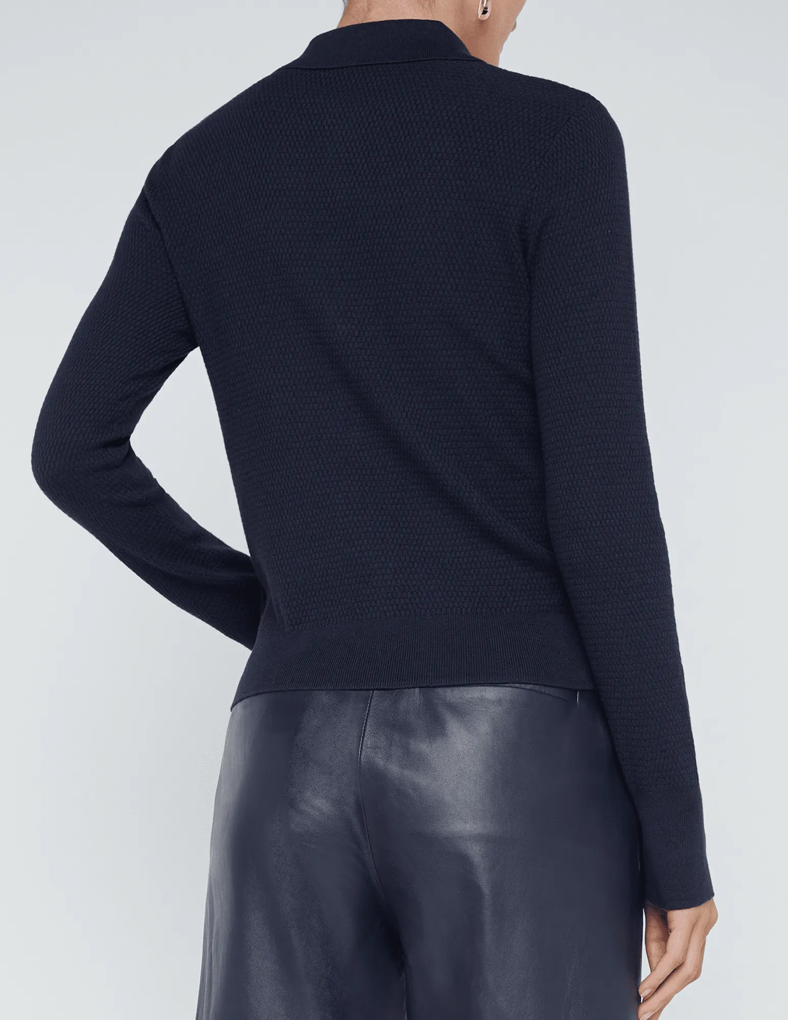 L'Agence Sterling Collared Embellished Sweater