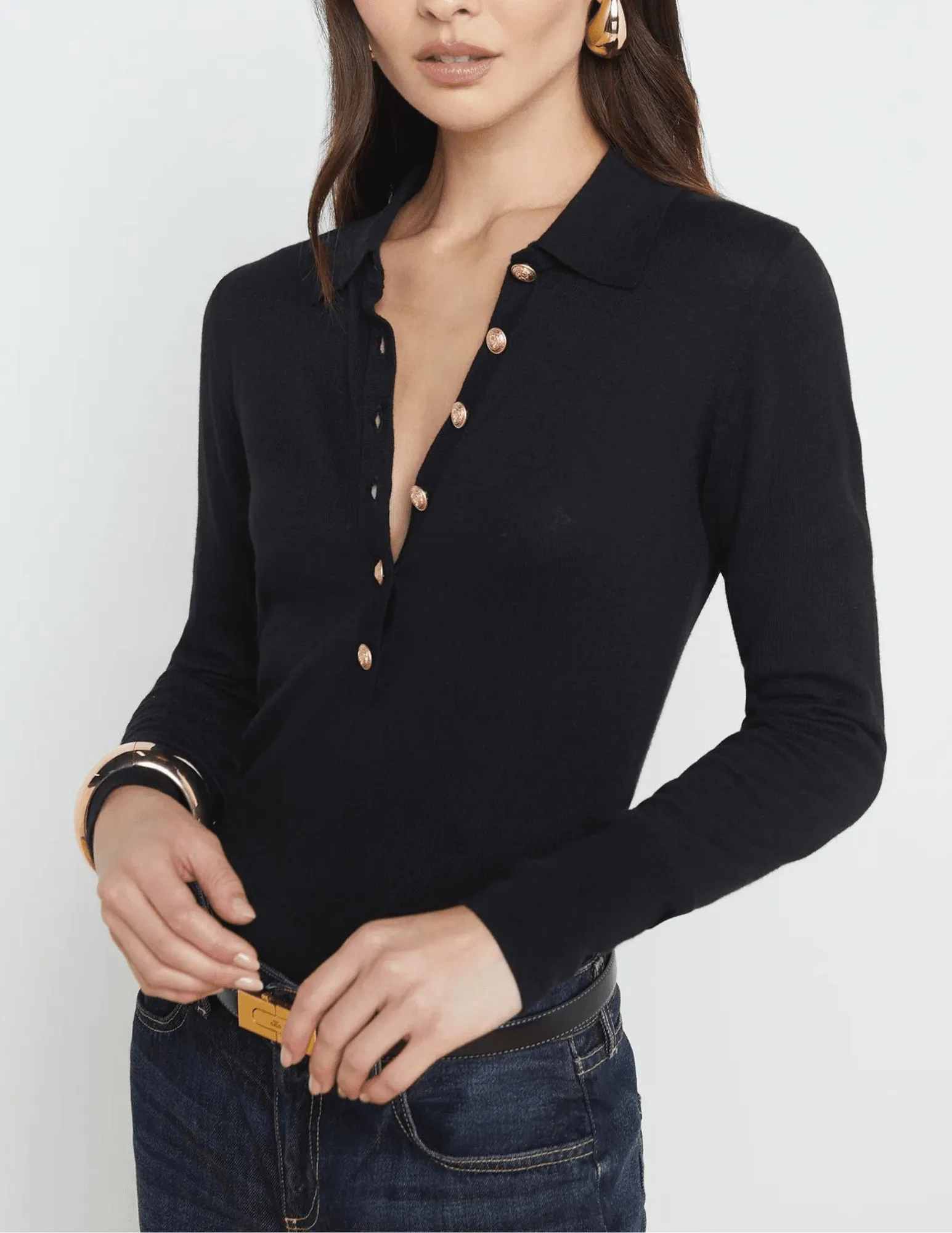 L'Agence Sterling Collared Sweater