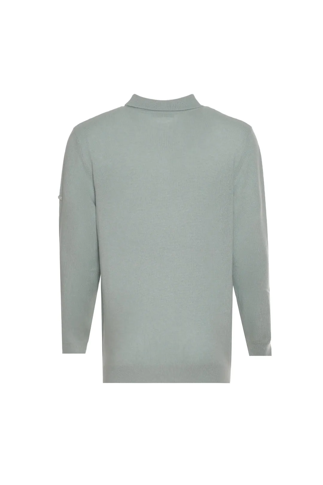 Light Green Pure Cashmere Men's Polo Sweater