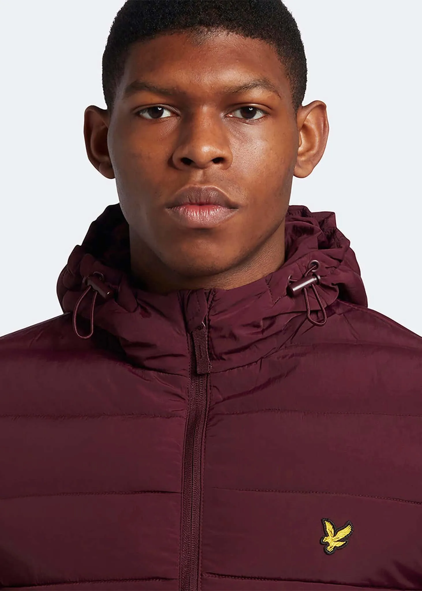 Lightweight puffer jacket - burgundy