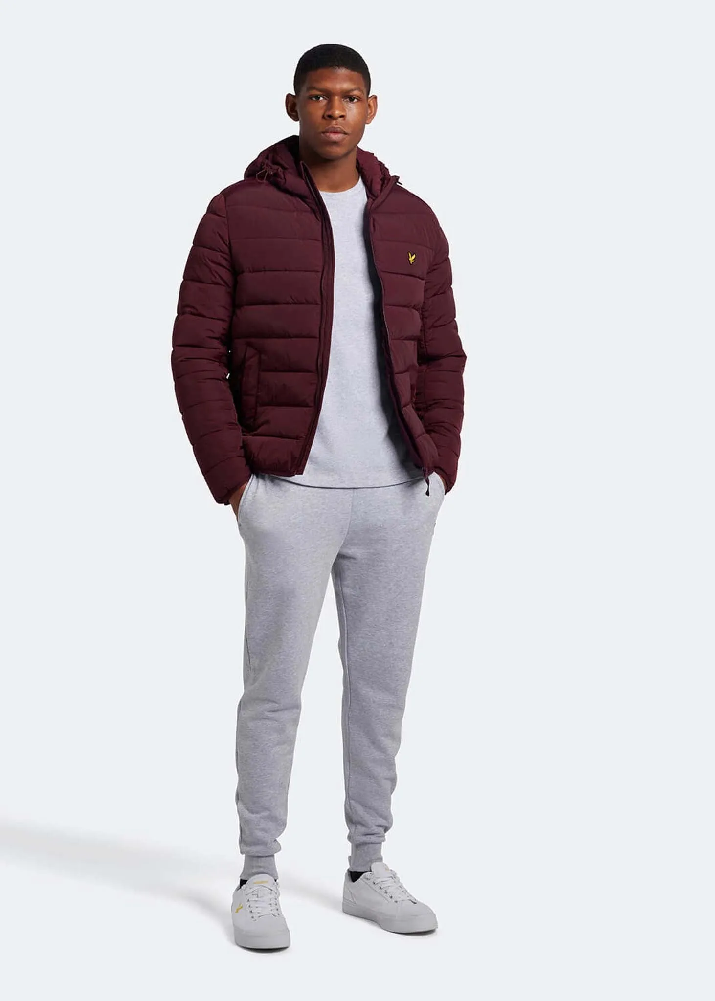 Lightweight puffer jacket - burgundy