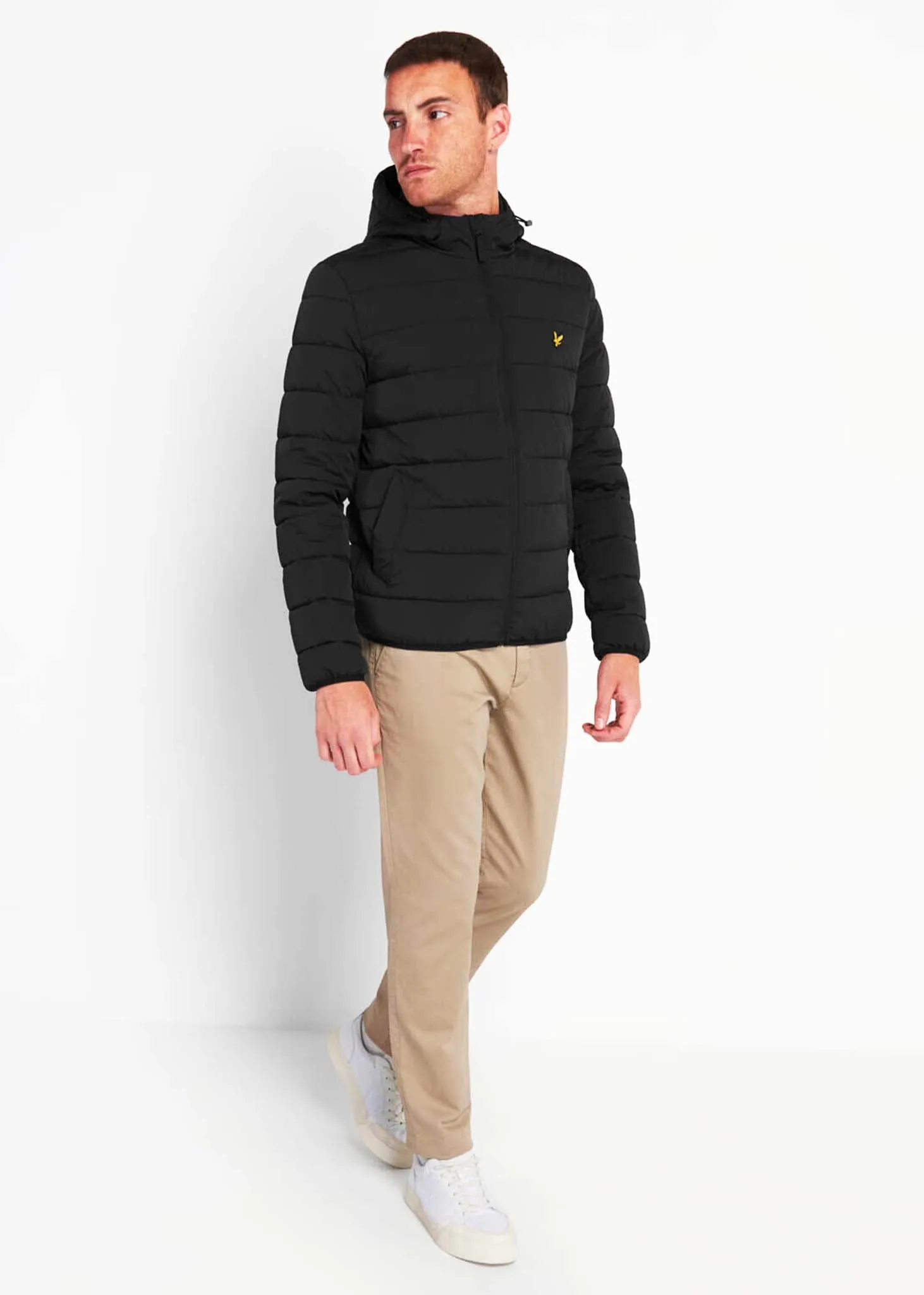 Lightweight puffer jacket - jet black