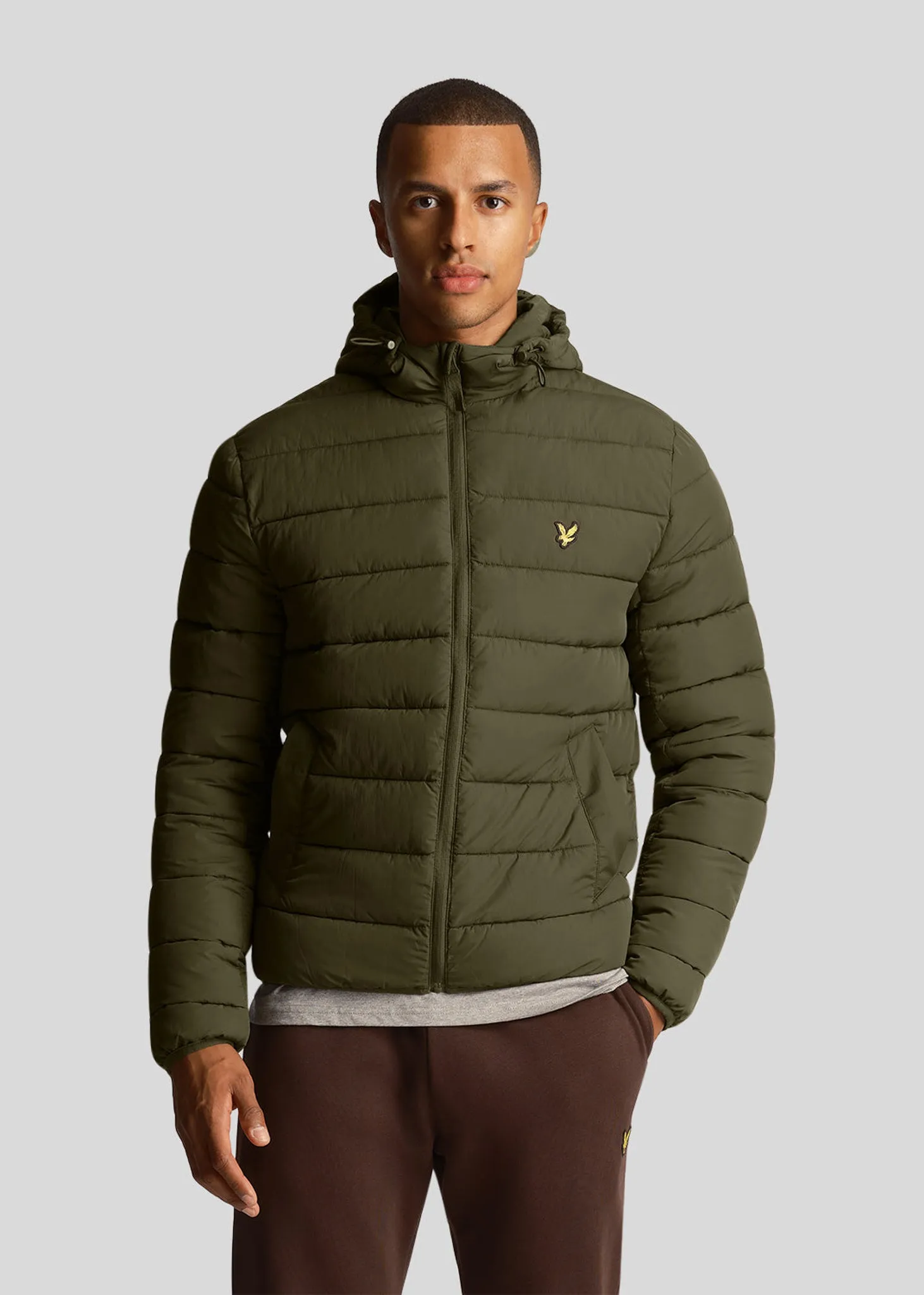 Lightweight puffer jacket - olive