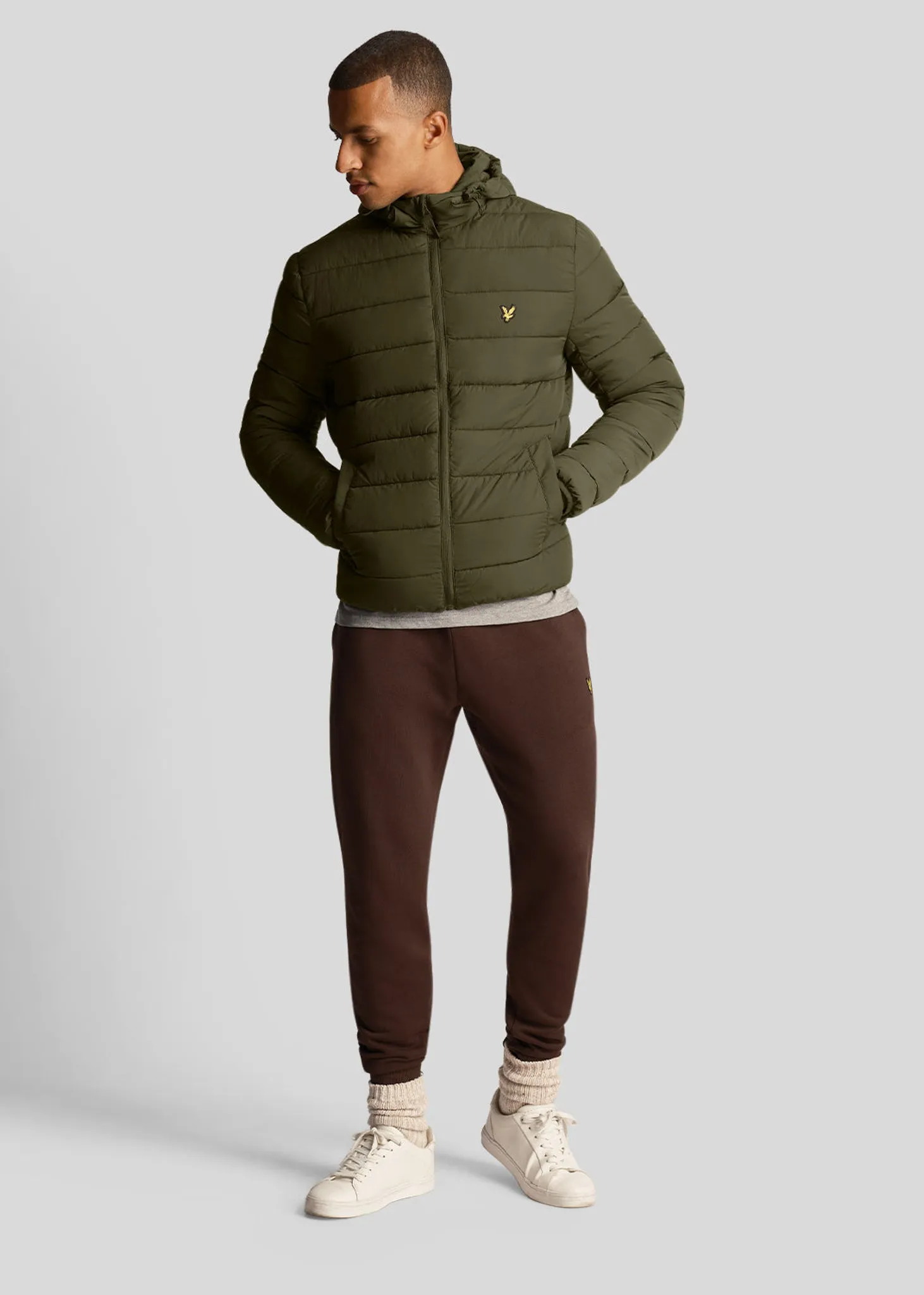 Lightweight puffer jacket - olive