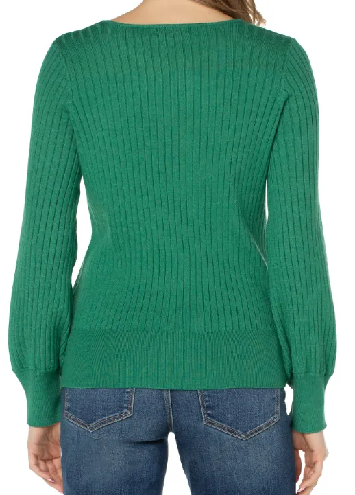 Long Sleeve Crew Neck Sweater - Emerald Heather