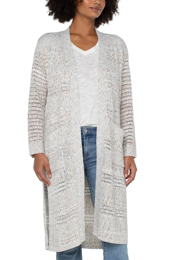 Long Sleeve Open Front Long Cardigan