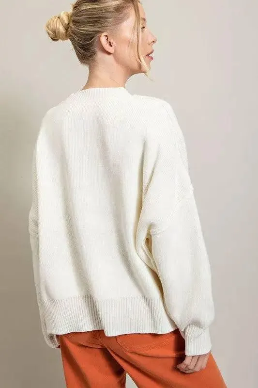 Long sleeve ribbed sweater