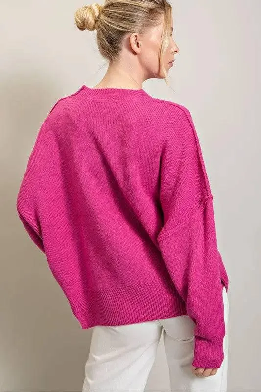 Long sleeve ribbed sweater