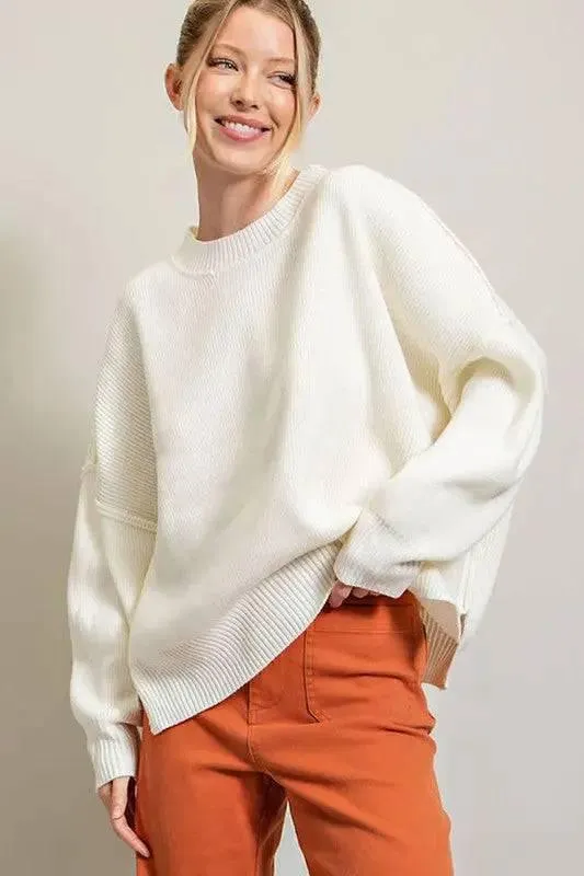 Long sleeve ribbed sweater