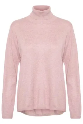 LOOSE ROLL NECK MAUVE SWEATER