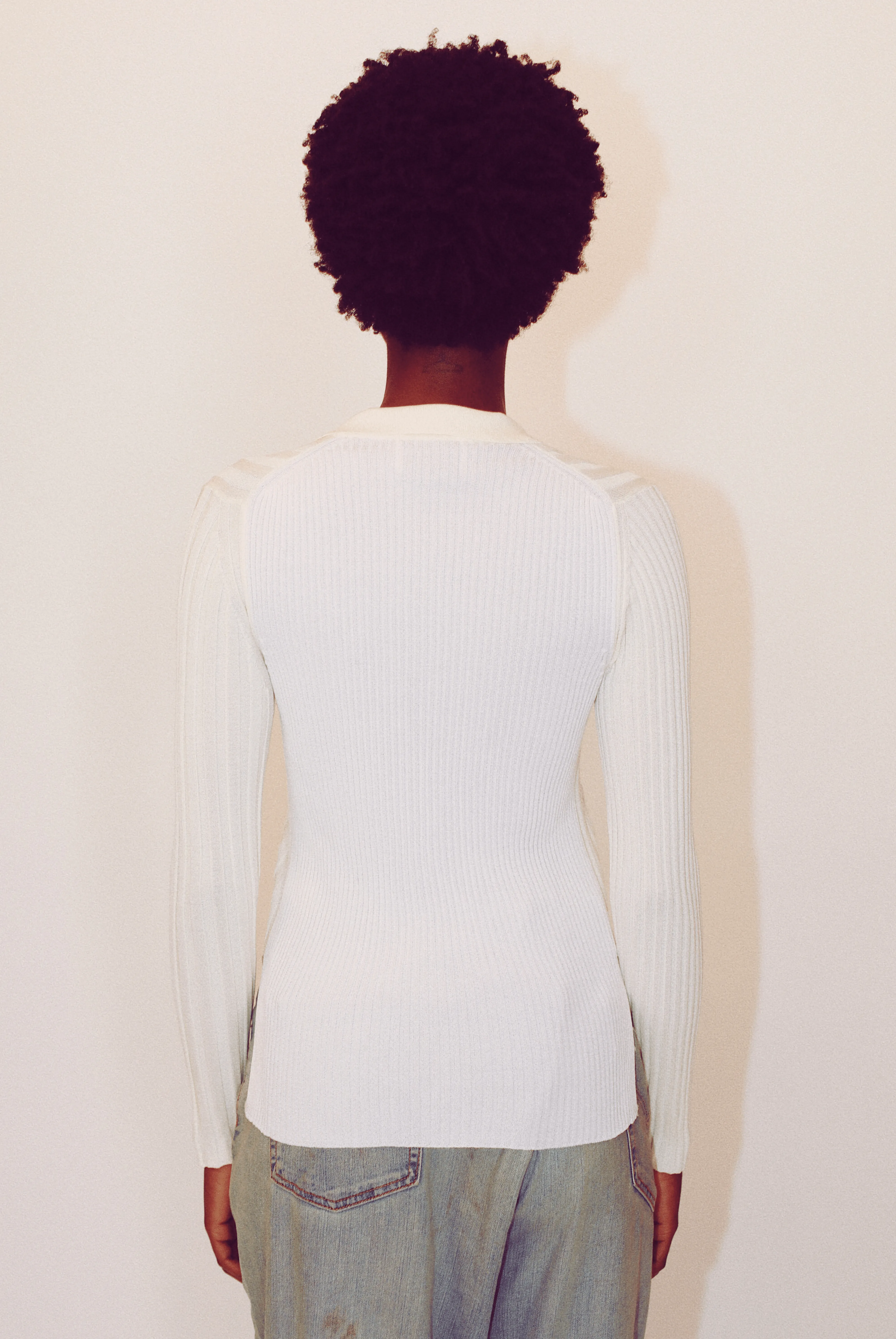 Lottie Ribbed Collar Sweater in Organic Cotton